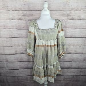 Free People Cozy Striped Mini Dress Boho Striped Knit Medium